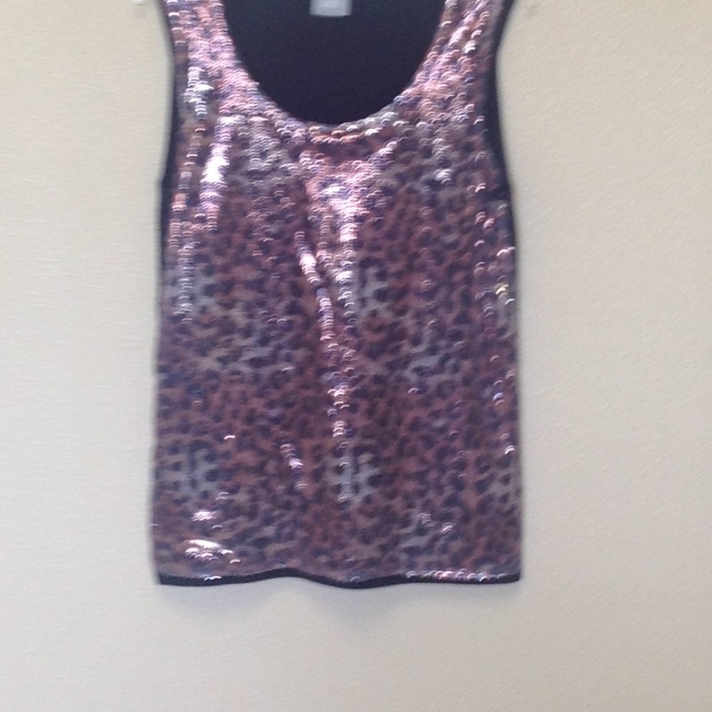 Sequined animal print top